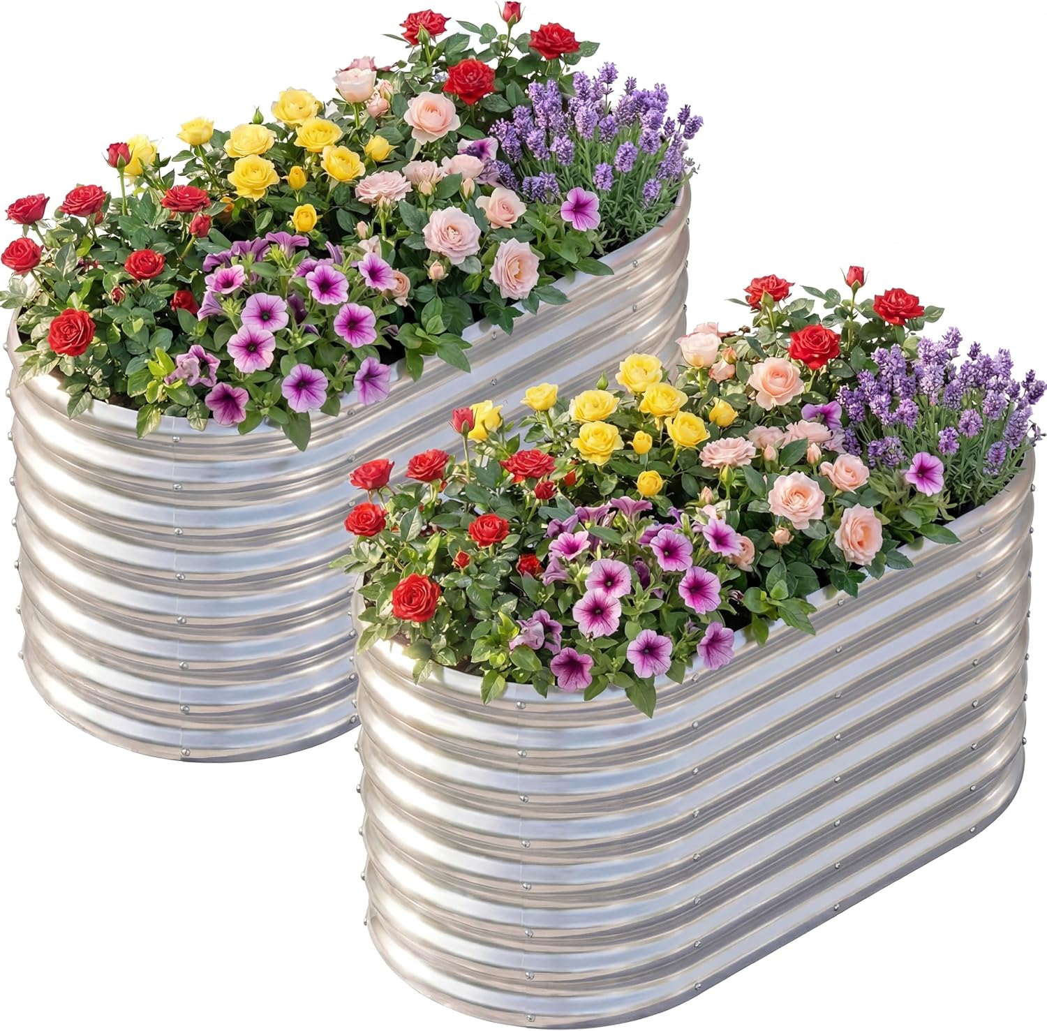 Raised Bed Planter Box - 2er-Pack 4×2×2ft Verzinktes Hochbeet für den