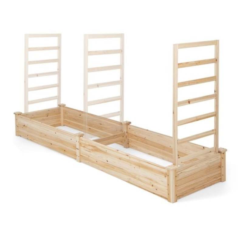 Raised Bed Planter Box - Hochbeet mit Pflanzkasten und Rankgitter –