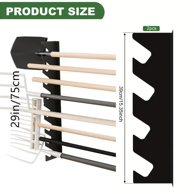 Gardening Tools Rake - Robuster Metall-Gartenwerkzeughalter mit Schaufel- und Rechen-Aufbewahrung,