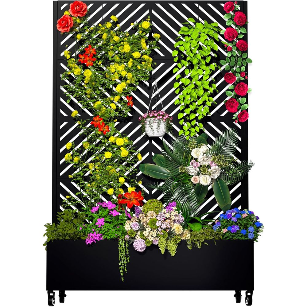 Raised Bed Planter Box - MTART Metall-Pflanzkasten mit Rankgitter für den