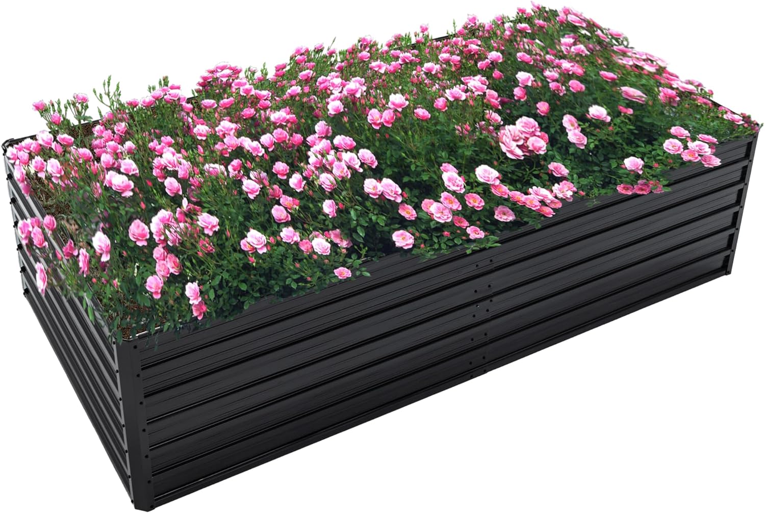 Raised Bed Planter Box - Verzinktes Hochbeet 8x4x2ft Outdoor-Pflanzkasten Verzinktes Stahl-Gartenbeet-Set