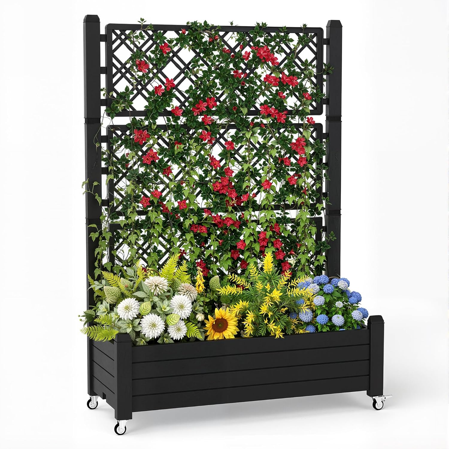 Raised Bed Planter Box - Hochbeet mit Rankgitter, 21 Gallonen Selbstbewässernder