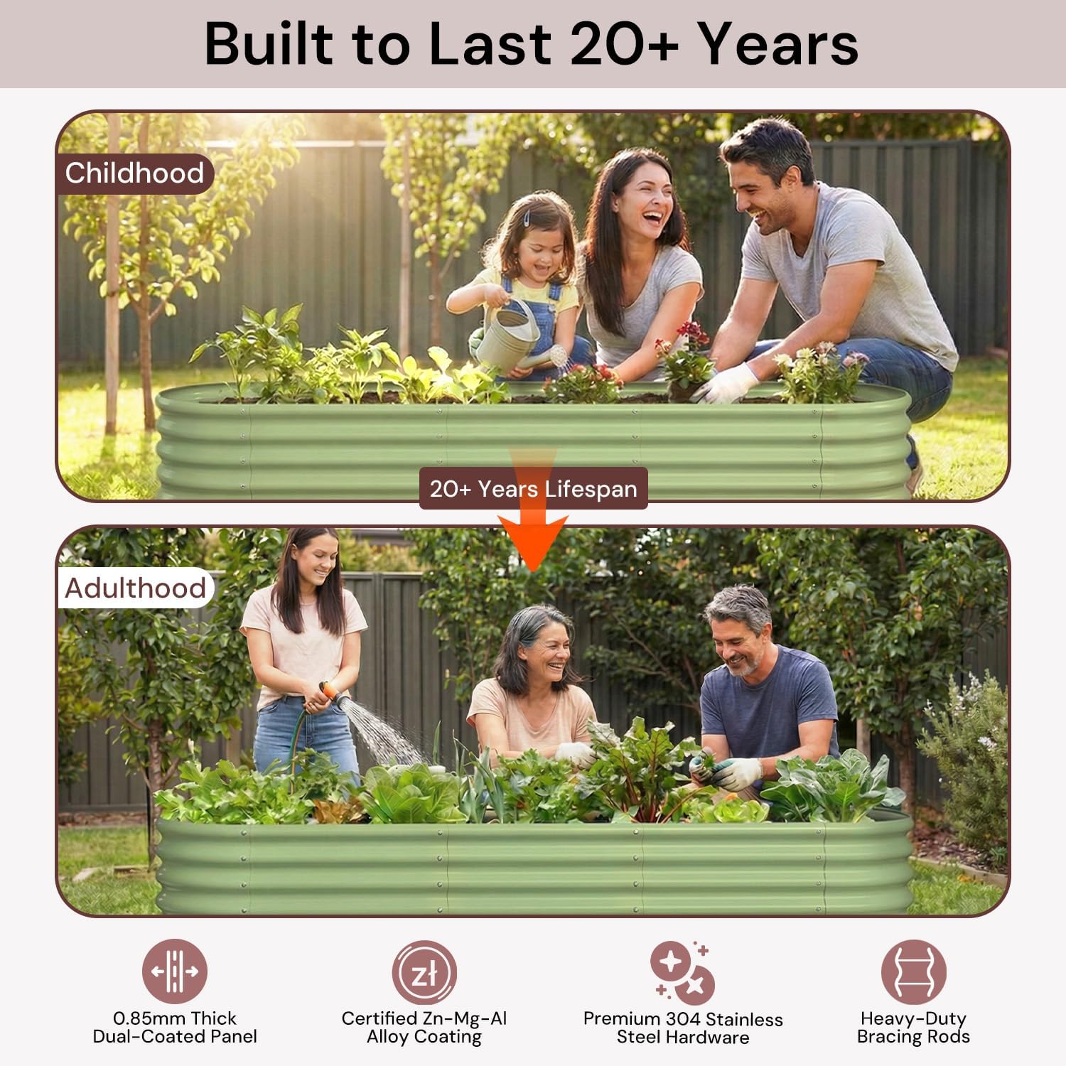 Verzinktes Hochbeet 8x4x1 ft,  – Raised Bed Planter Box Bewertung und Preis