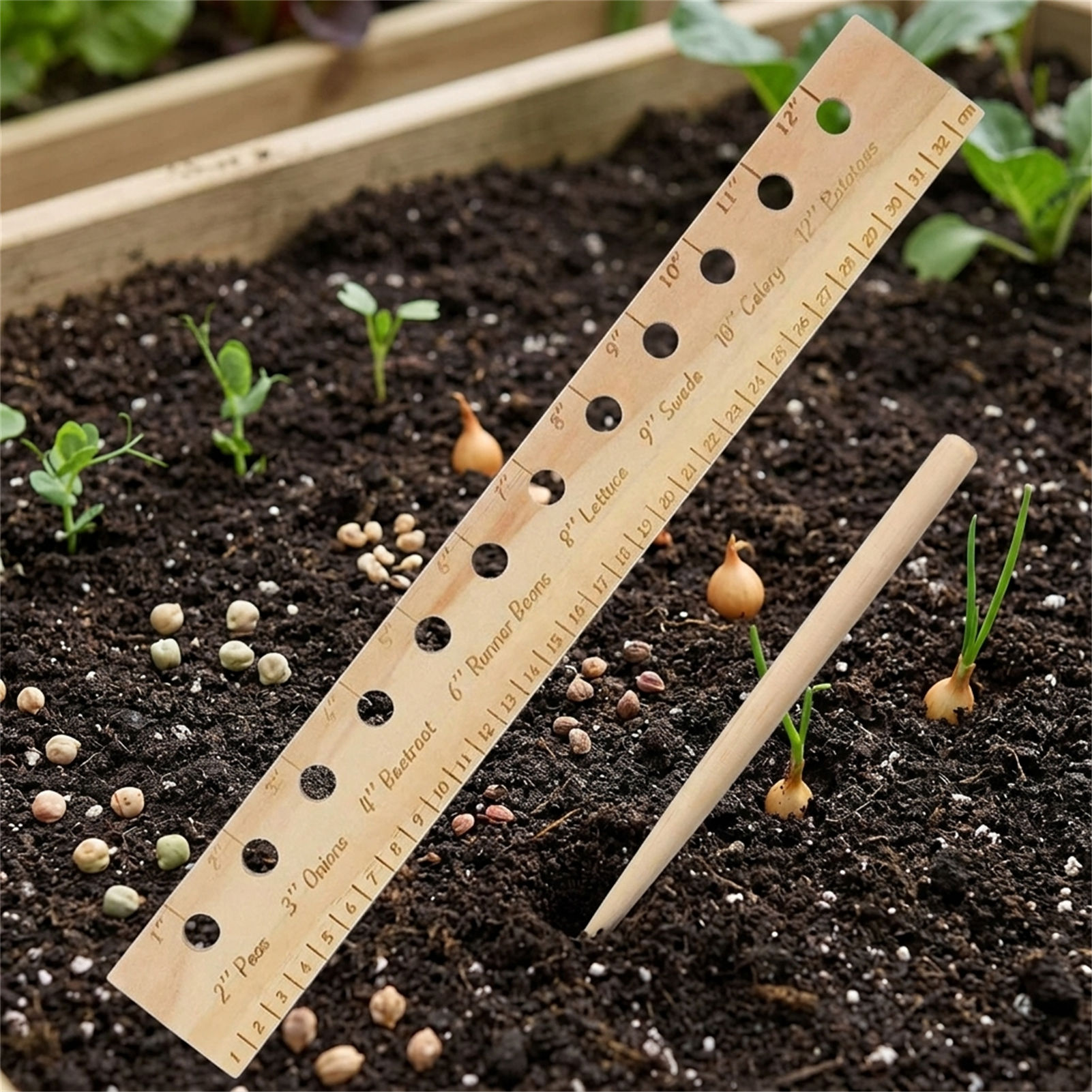 Massivholz-Pflanzlineal für Ga – Gardening Tools Vegetables Bewertung und Preis