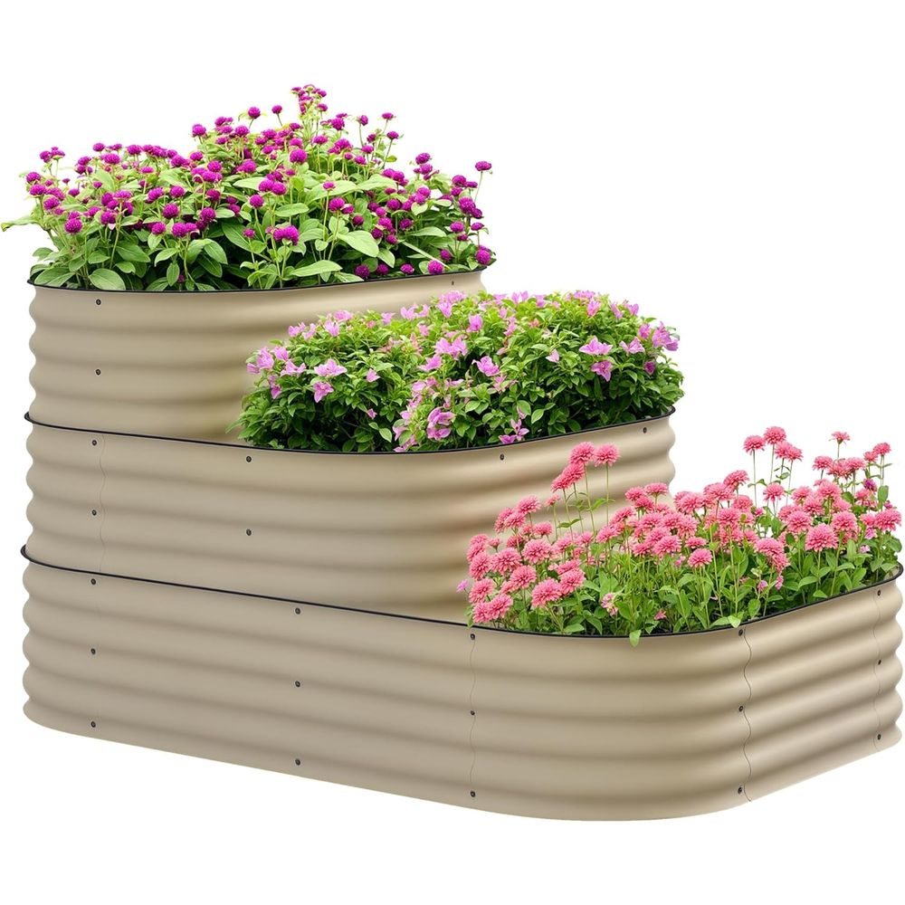 3-stufiges Hochbeet aus Stahl, – Raised Bed Planter Box Bewertung und Preis