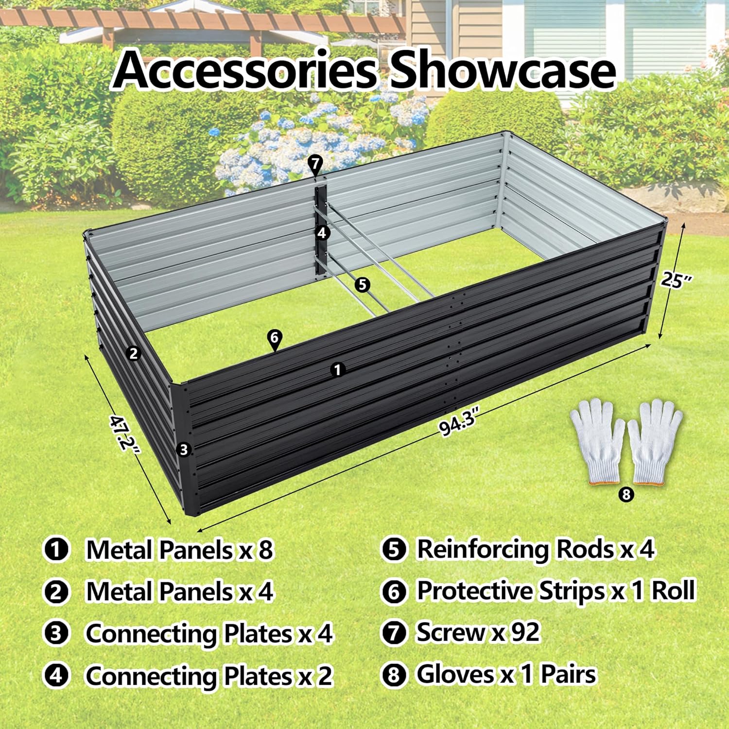 Verzinktes Hochbeet 8x4x2ft Ou – Raised Bed Planter Box Bewertung und Preis