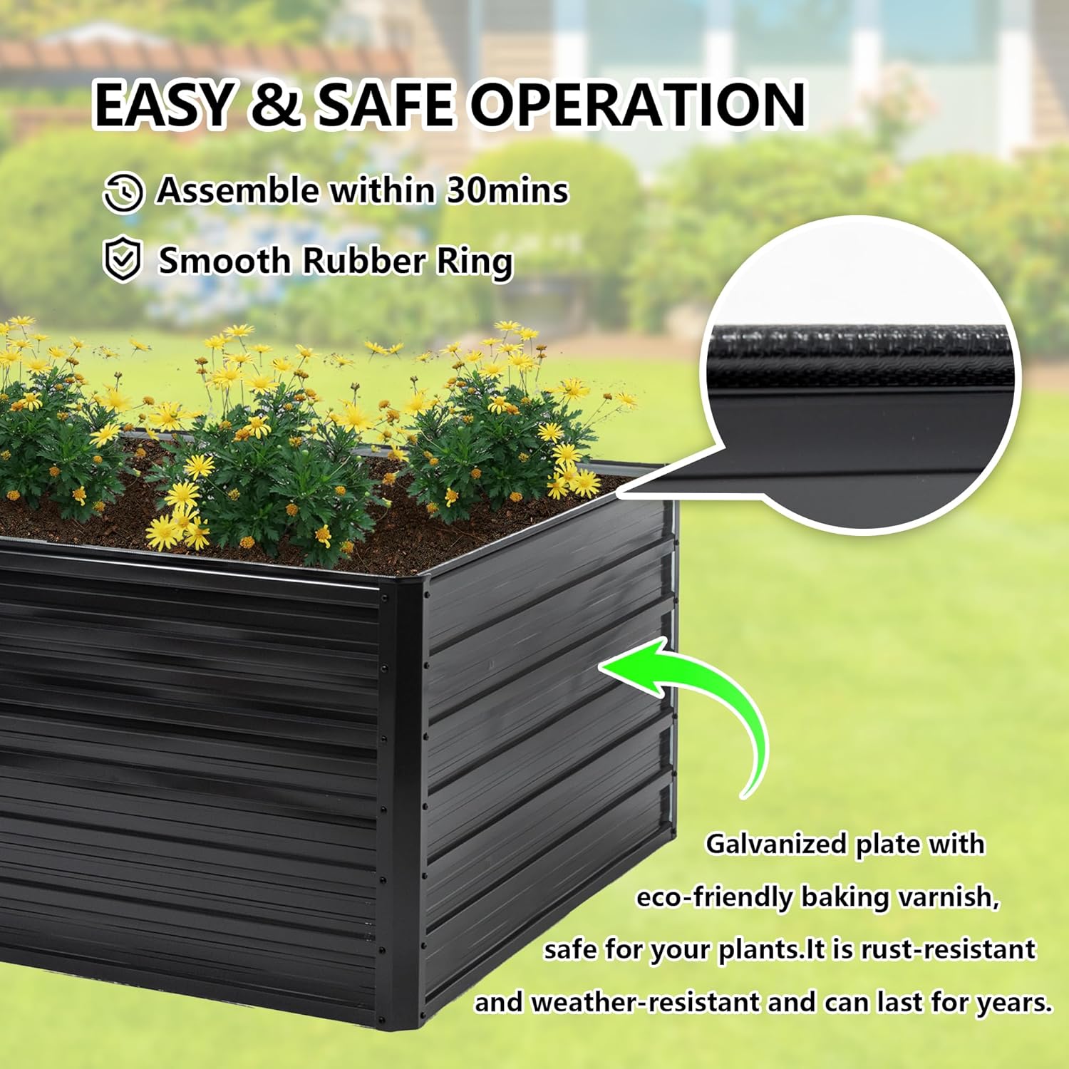Verzinktes Hochbeet 8x4x2ft Ou – Raised Bed Planter Box Bewertung und Preis