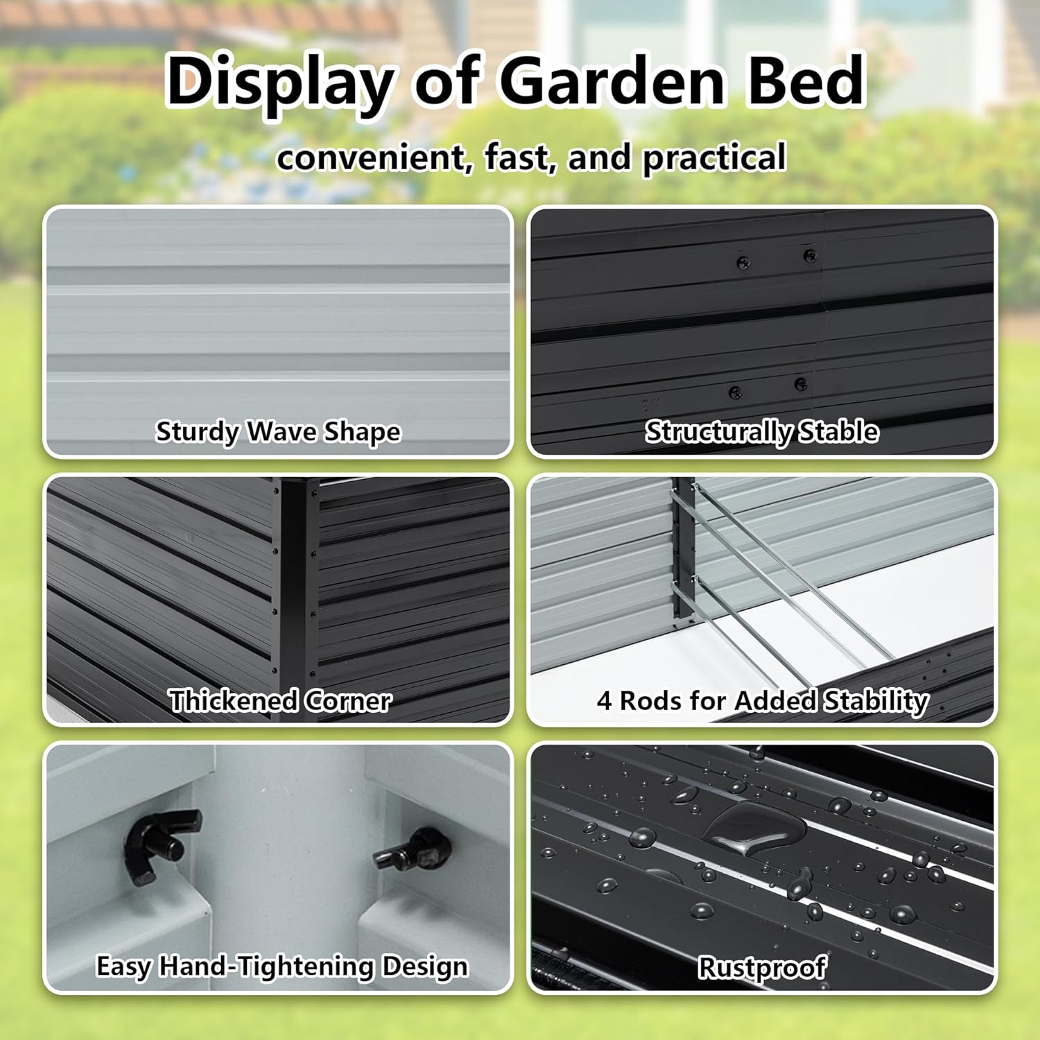 Verzinktes Hochbeet 8x4x2ft Ou – Raised Bed Planter Box Bewertung und Preis