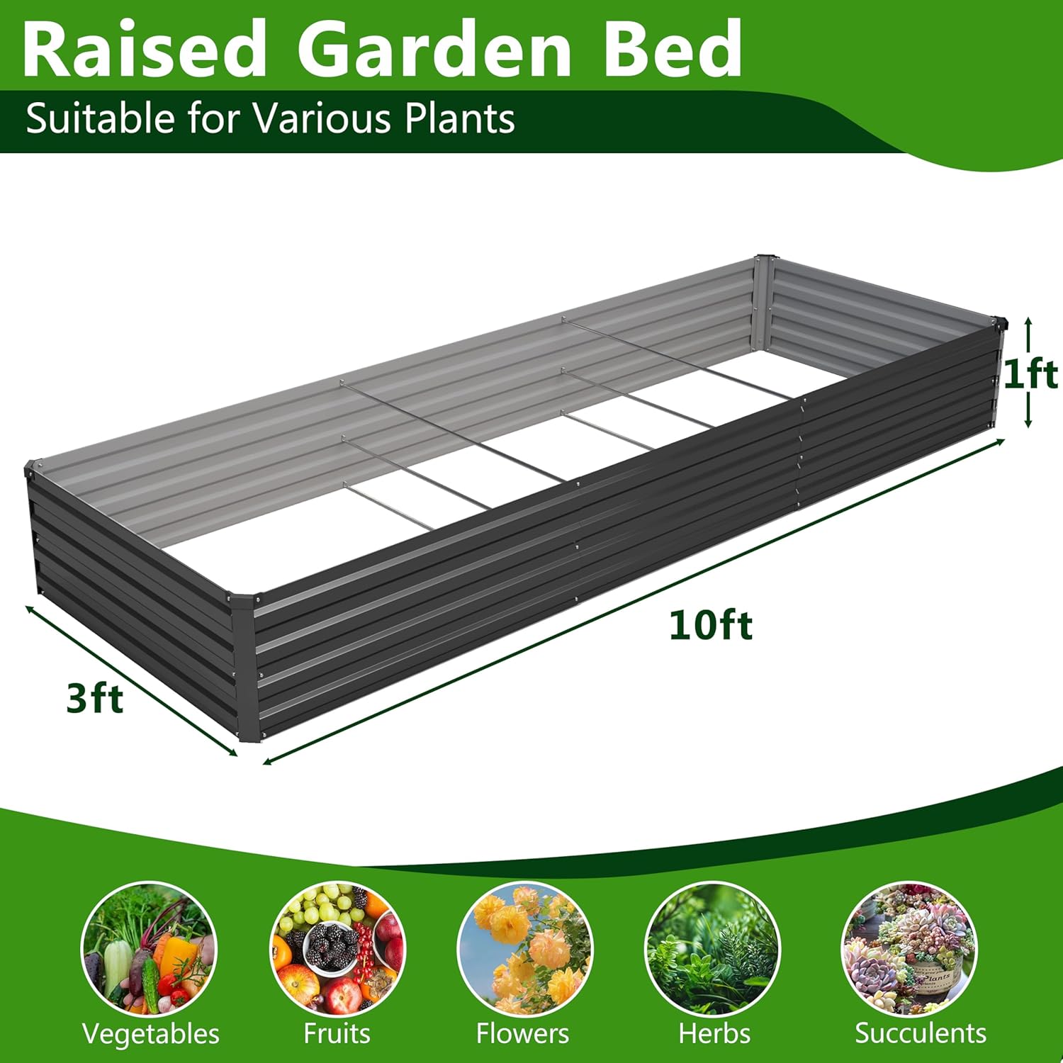 2er-Set 10x3x1ft Verzinktes Ho – Raised Bed Planter Box Bewertung und Preis